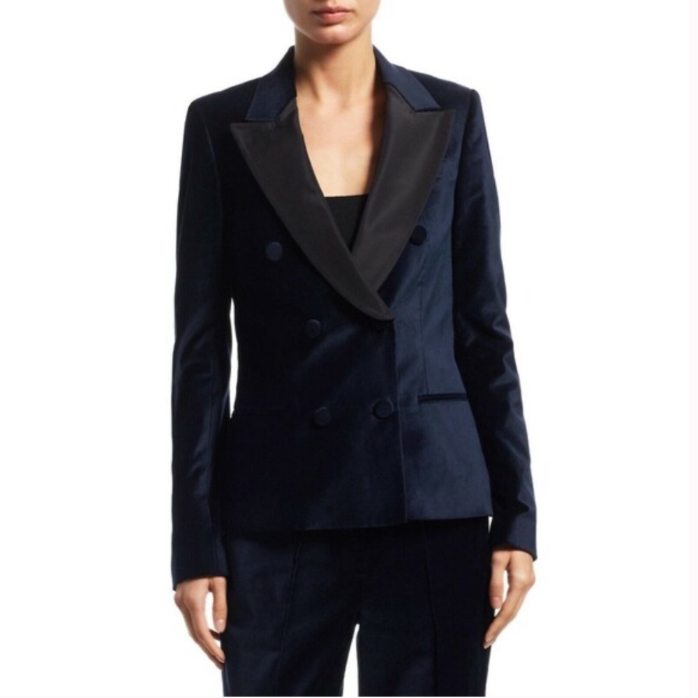 Women's Navy Double-Breasted Blazer